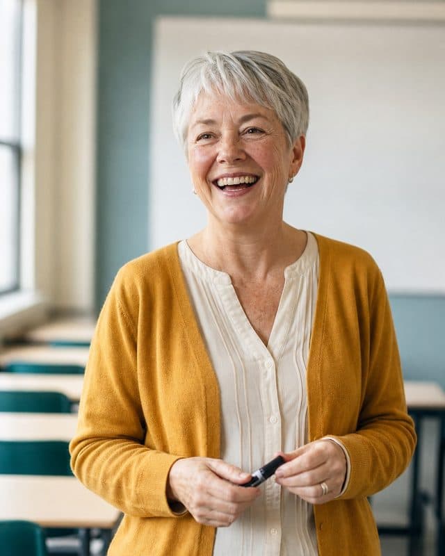 Secondary-school teacher at work