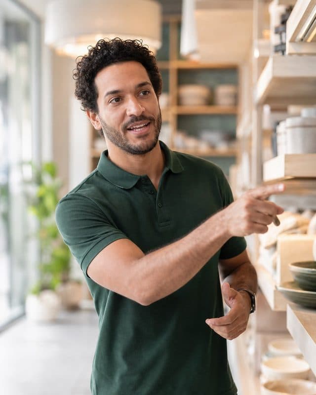 Retail store manager at work